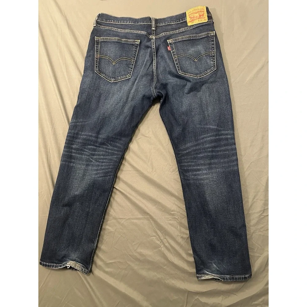 Levis 505 Denim Medium Wash Blue Jeans Straight Leg Mens Size 36x30‎ Levi's